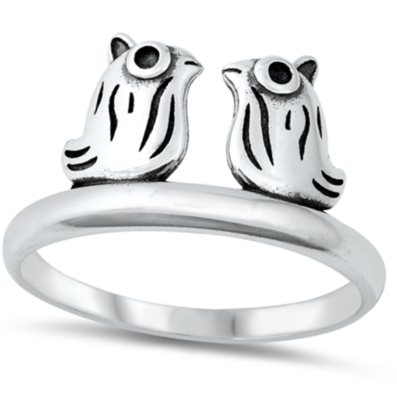 925 Sterling Silver Fashion Midi 4-10 Knuckle – Sizes Ring Silver Sterling Oxidized Thumb Birds