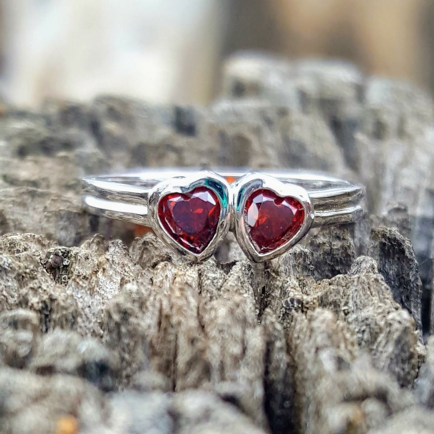 Womens Lab Created Red Ruby Sterling Silver Heart Cocktail Ring - JCPenney