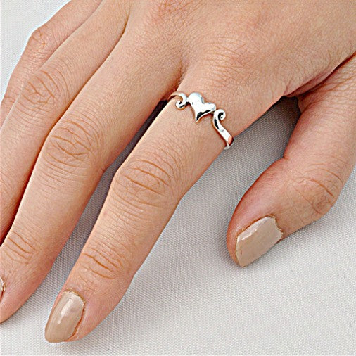 Buy Giva Sterling Silver One Size Linked Heart Ring Online at Best Prices  in India - JioMart.