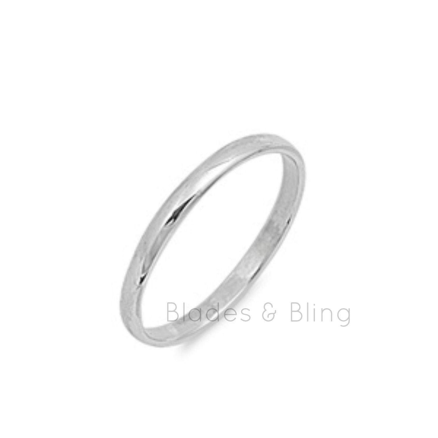 Women's Sterling Silver Tapered 8mm Wide Plain Band | applesofgold.com