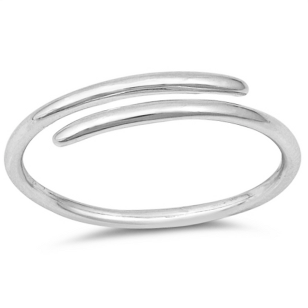 .925 Sterling Silver Adjustable Wrap Plain Ring Ladies and Kids Size 2-12  Midi Knuckle Thumb