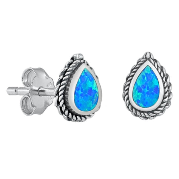 Macy's Lab-Created Blue Opal Starfish Stud Earrings in Sterling Silver -  Macy's