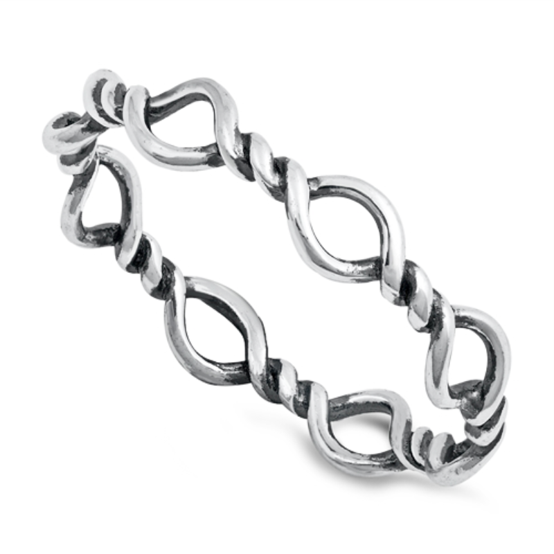 Silver Kids Silver – Fashion 4-12 Ladies Midi Sterling Barbed Sterling 925 Size Wire Ring and