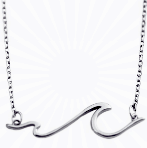 Peora Blue Created Sapphire Sterling Silver Wave Pendant Necklace | Verishop