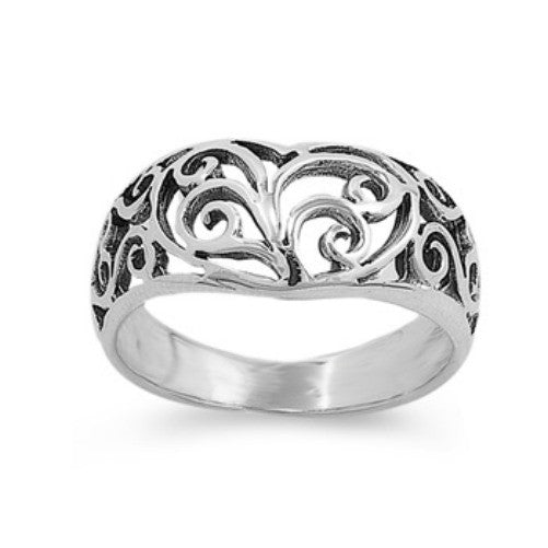 925 Sterling Silver Infinity Celtic Heart Ring Ladies Size 5-10
