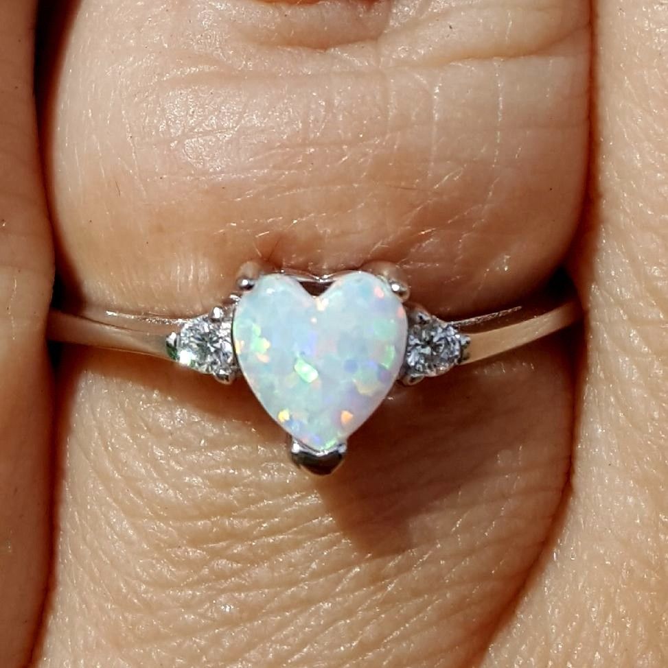 diamond love heart ring